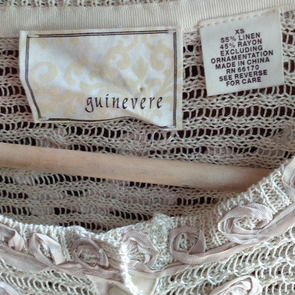 Guinevere Ivory Lace Sweater,  XS, linen and rayon - Picture 4 of 5